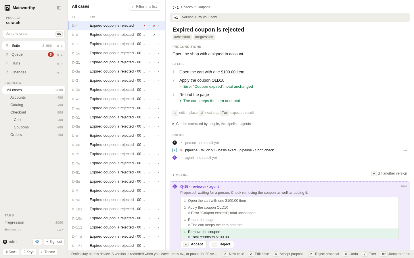 Case with proof and a proposed edit in its timeline